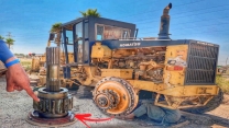 Komatsu Grader Wheel Tandem Gears Broke On The Site Area || Now Repaired With Limited Tools