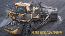 Awesome Heavy Construction Mining Equipment in Action Building Road for Haul Trucks With Bulldozer