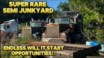 Super Rare Semi Truck Junkyard! Many Will it starts in Here!!!