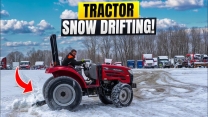 Drifting A Tractor at Full Speed (Snow Day) at Work!