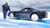 Testing Saw Blade Corvette On a Frozen Lake