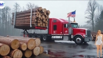 Extremely dangerous monster wood truck driving skills