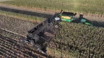 Nexat Harvesting High-moisture corn in Nebraska