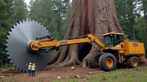 Extreme Dangerous Fastest Big Chainsaw Cutting Tree Machines | Monster Stump Removal Excavator #6