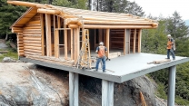 Family Builds Dream Log House in the Forest | Start to Finish by