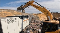 HUGE trash shredder EATS LANDFILL WASTE !