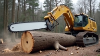 Extreme Dangerous Fastest Big Chainsaw Cutting Tree Machines | Monster Stump Removal Excavator