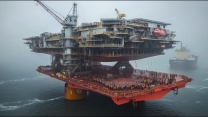 Ultra-Efficient US Oil Exploitation Technology. Energy Rig Site Drilling Process. Life on an Oil Rig