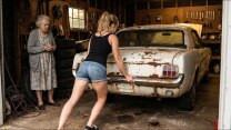 Old Woman Cries After Female Mechanic Restores Her Late Husband’s 1964 Mustang