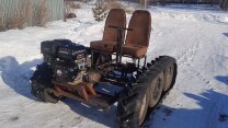 Tracked vehicle made from an old tractor tire. Full version.