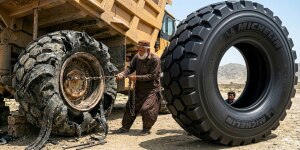 Emergency! Dumper’s Rear Tire Completely Destroyed | Brand New Tire Installed Roadside